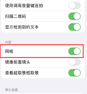 长征镇苹果手机维修网点分享iPhone如何开启九宫格构图功能 